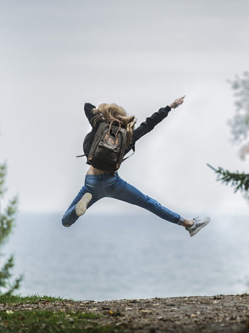 woman leaping